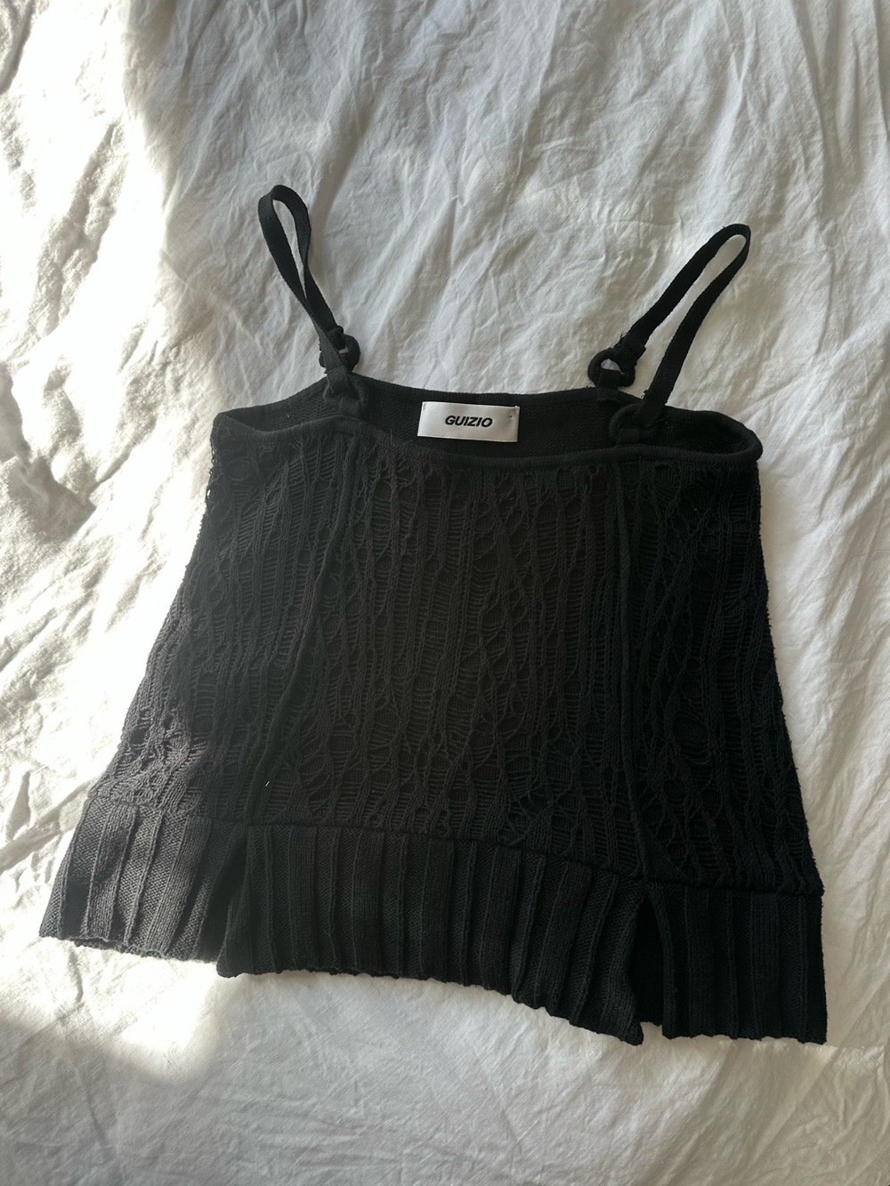 Danielle Guizio Black Knit Camisole Tank